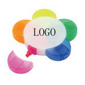 Customized Flower Multi Color Highlighter - 3 3/4" Diameter (Long Lead Time